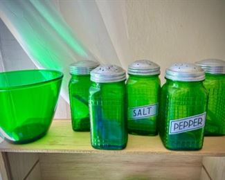 Green depression glass