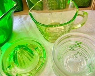 Green depression glass