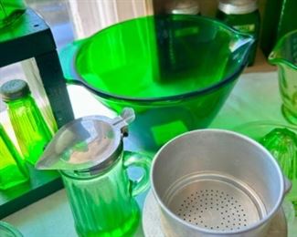 Green depression glass