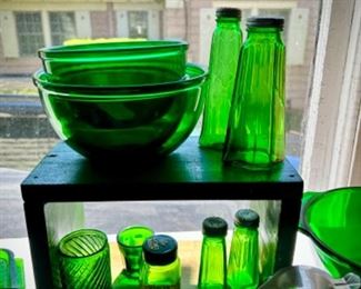 Green depression glass