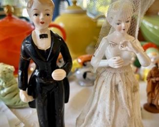 Antique and vintage wedding cake toppers (this groom may be a female)