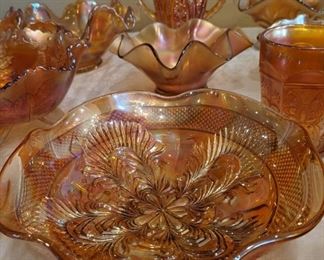 Marigold Carnival glass