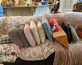 Variety of decorative pillows
