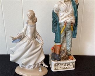 Llardo Dancing Girl w/ One Slipper Off, Vintage Lionstone Whiskey Decanter Country Doctor