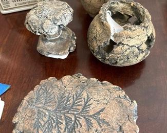 Shapes of Clay by Stan Longwait Mt. Saint Helen's Ash Vase, Leaf, Mushroom
