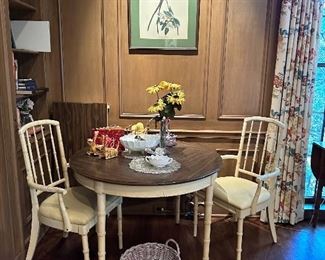 Charming vintage MCM faux bamboo  kitchenette set, Easter and spring decor!