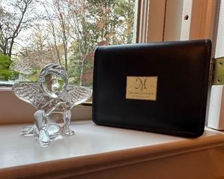 Baccarat angel & designer hand carved fruitwood bottle stopper