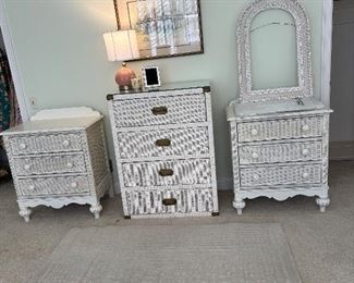 Lexington vintage white wicker furniture 