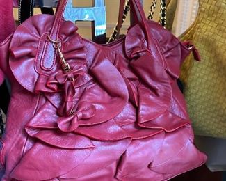 Ruby red Napa leather Valentino handbag 