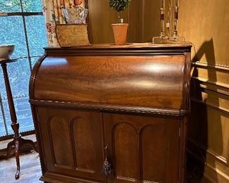 Eastlake mahogany roll top desk