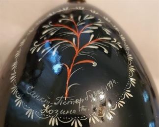 Signed painted egg