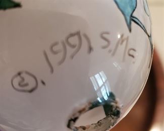 Signature on painted egg