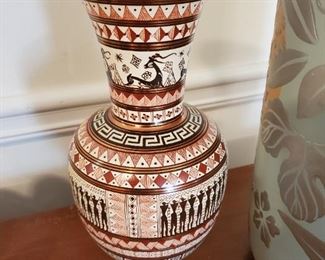 Hand carved brass vase