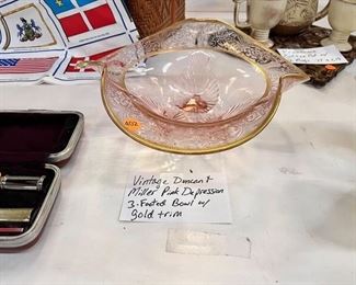 vintage duncan and miller pink depression bowl
