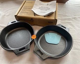 2 small pampered chef skillets