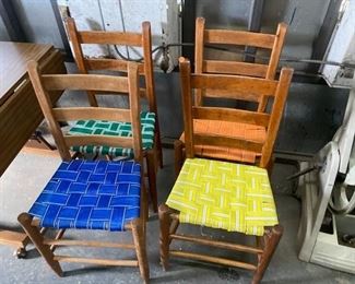 lot of ladder back chairs