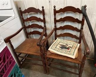 two ladder back chairs 