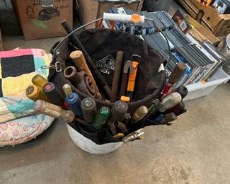 tool bucket with tools 