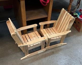 two kids wooden chairs 