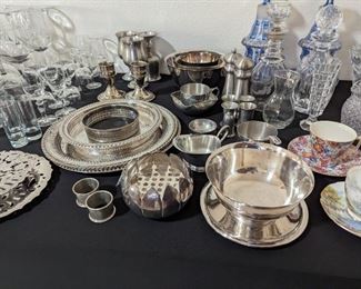 Silver-plated serving pieces