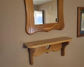 Mirror and shelf
