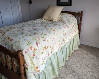 Strickly twin bed with mattress and bedding