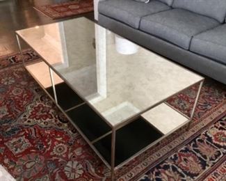 Zachery mirrored rectangular coffee table Ethan Allen