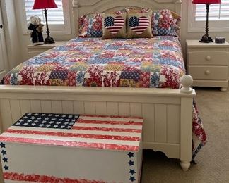 Americana Bedroom Set, Red, White and Blue Trunk, Red, White and Blue Rocker (not shown) Table Lamps, Bedding and more! 