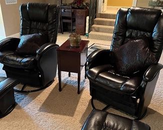 swiveling recliners with ottomans