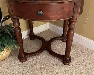 round side table with drawer