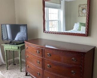 Beautiful bow front antique dresser