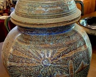 21 in. tall 1970's Studio Pottery urn