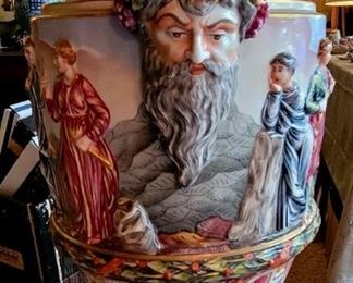 Large vintage Capidimonte figural vase