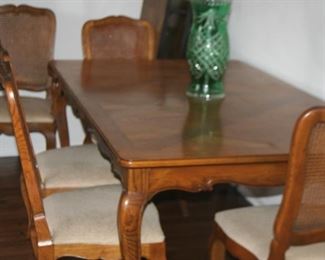 Baker Dining set with 3 extensions and 6 chairs