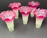 Tiffany Style Seafoam Green/Cranberry Pond Lily Lamp Shades (5 total)