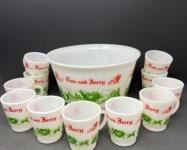 Vintage Tom and Jerry Punch Bowl with 11 cups