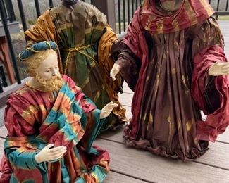 Three Papier Mache Wiseman/Kings from Department 56 Dealer Only Store Display 16" to 22" tall