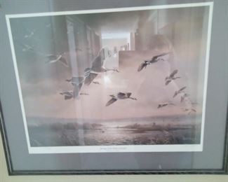 Ducks in flight art