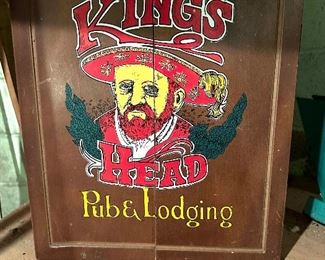 Vint. Kings Head Pub and L odging Dart Board Cabinet (Cabinet only)