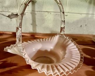 Fenton Milk Glass White Basket