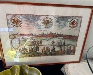 Nvrberg print in wood frame