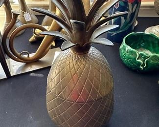 Brass, welcoming, pineapple