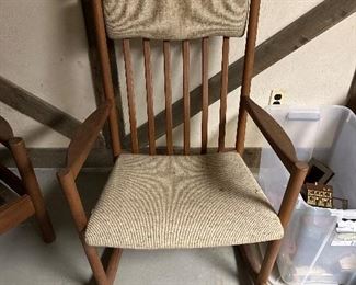 Danish Hans Wagner (style?)  Tarm Stole Rocking Chair with Cushion