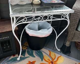 Woodard style wrought iron side table