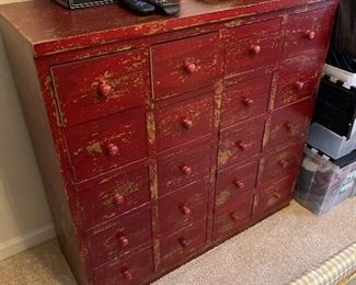 wooden drawered cabinet