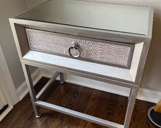 Mirrored nightstand side table