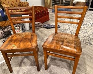 Antique wooden chairs