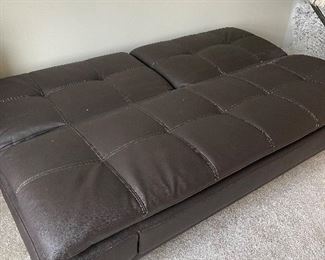 Leather futon (dark brown)