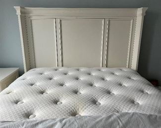 Queen bed (wood headboard, frame & box springs)