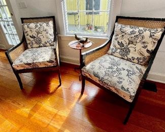 2 Caned back arm chairs